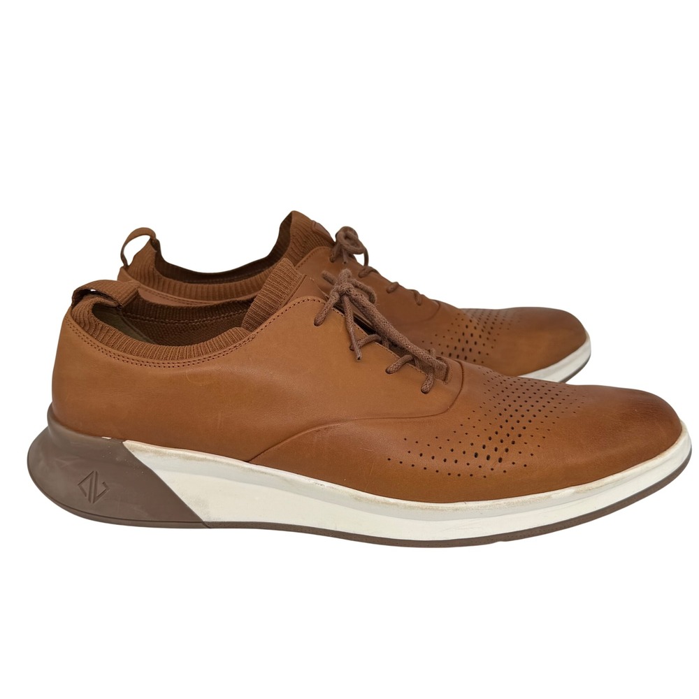 Amberjack Mens The Original Leather Hybrid Dress Shoe Size 12 Honey Brown